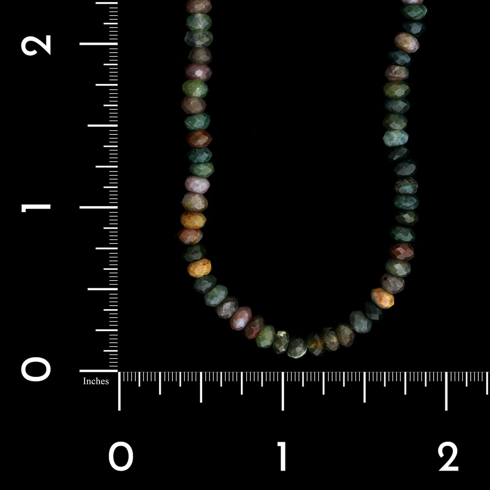 14K Yellow Gold Estate Multicolor Jasper Faceted Bead Necklace