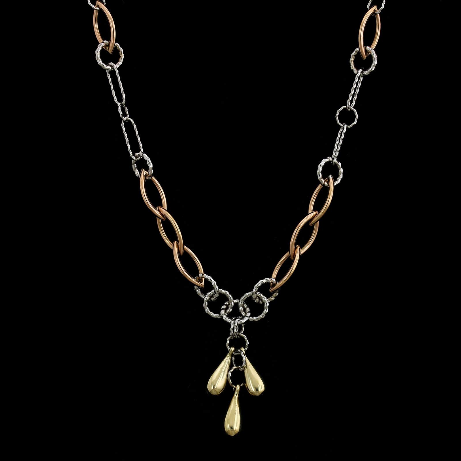 14K Tricolor Gold Estate Necklace