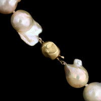 14K Yellow Gold Estate Baroque Cultured Pearl Necklace