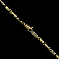 18K Two-tone Gold Estate Hollow Link Necklace