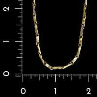 18K Two-tone Gold Estate Hollow Link Necklace