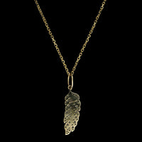 Sydney Evan 14K Yellow Gold Estate Diamond Feather Pendant