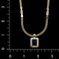 14K Yellow Gold Estate Onyx and Diamond Necklace