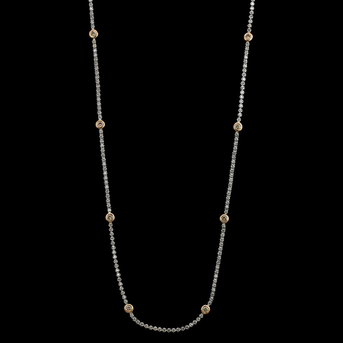 18K White and Rose Gold Estate Diamond Necklace