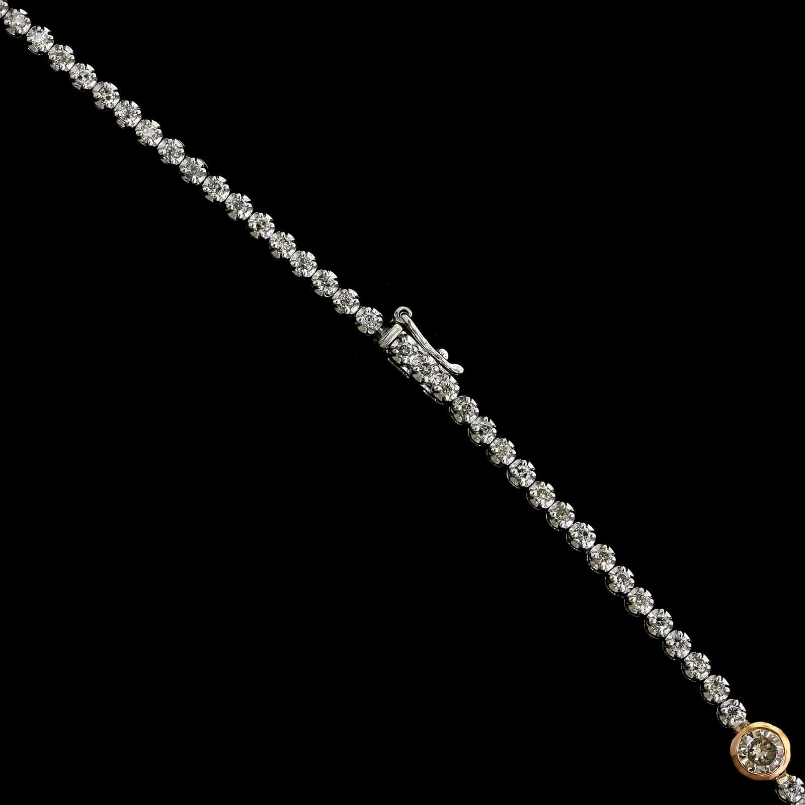 18K White and Rose Gold Estate Diamond Necklace