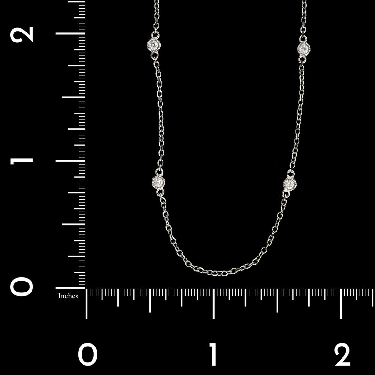 14K White Gold Estate Diamond Necklace