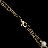 14K Yellow Gold Estate Cultured Freshwater Pearl Double Row Necklace