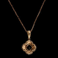 14K Rose Gold Estate Pink Tourmaline and Diamond Pendant