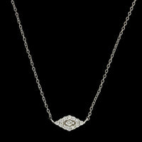 14K White Gold Estate Diamond Evil Eye Pendant