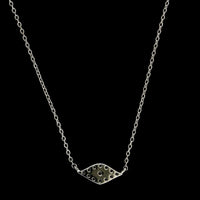 14K White Gold Estate Diamond Evil Eye Pendant