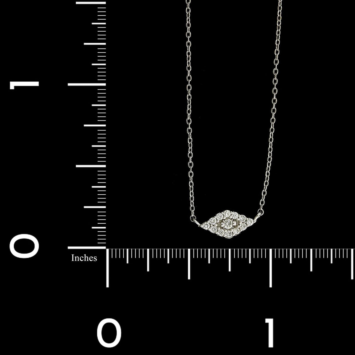 14K White Gold Estate Diamond Evil Eye Pendant