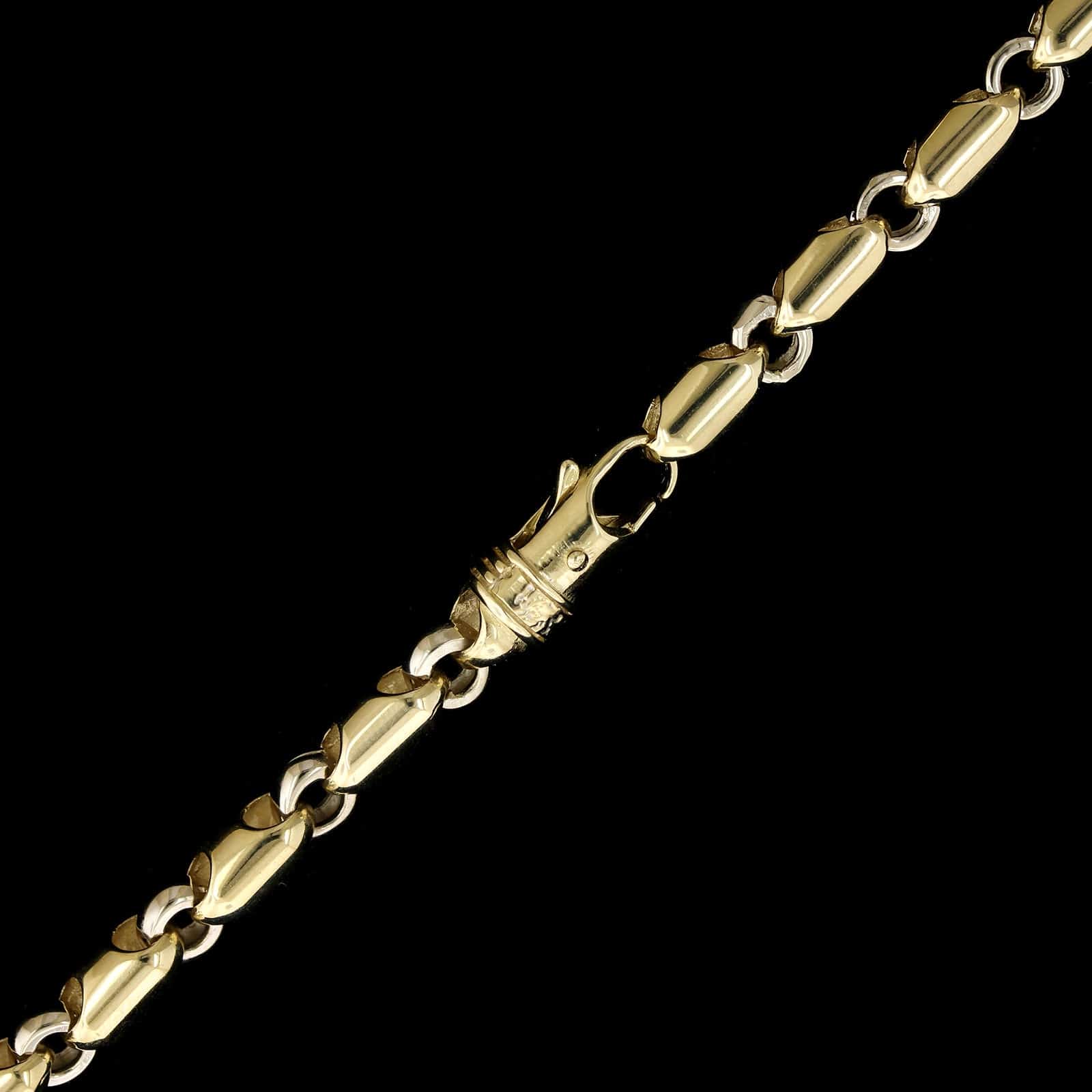 14K Two-tone Estate Fancy Link Chain