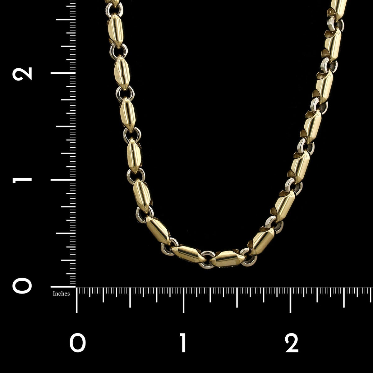 14K Two-tone Estate Fancy Link Chain