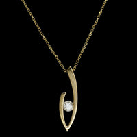 14K Yellow Gold Estate Diamond Pendant