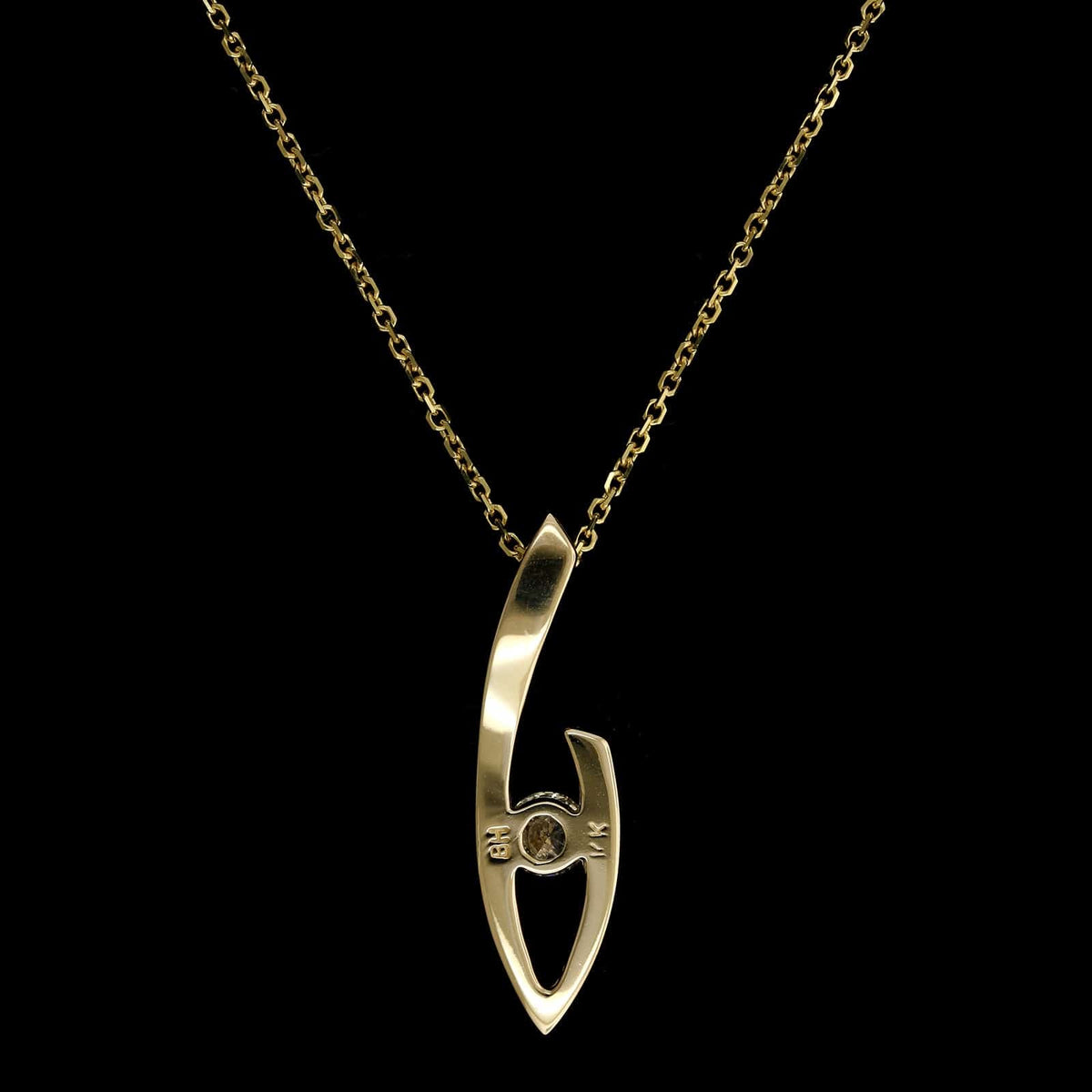 14K Yellow Gold Estate Diamond Pendant