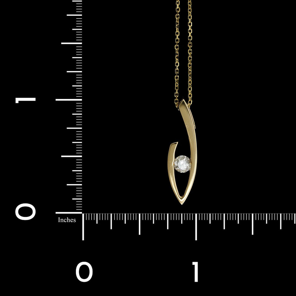 14K Yellow Gold Estate Diamond Pendant