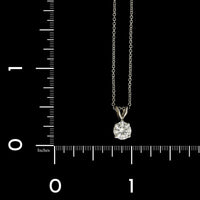 14K White Gold Estate Diamond Solitaire Pendant