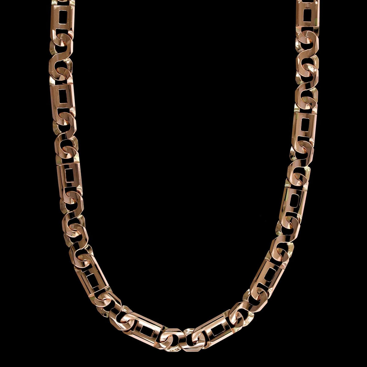 14K Rose Gold Estate Fancy Link Chain