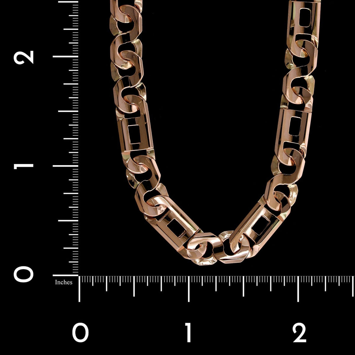 14K Rose Gold Estate Fancy Link Chain