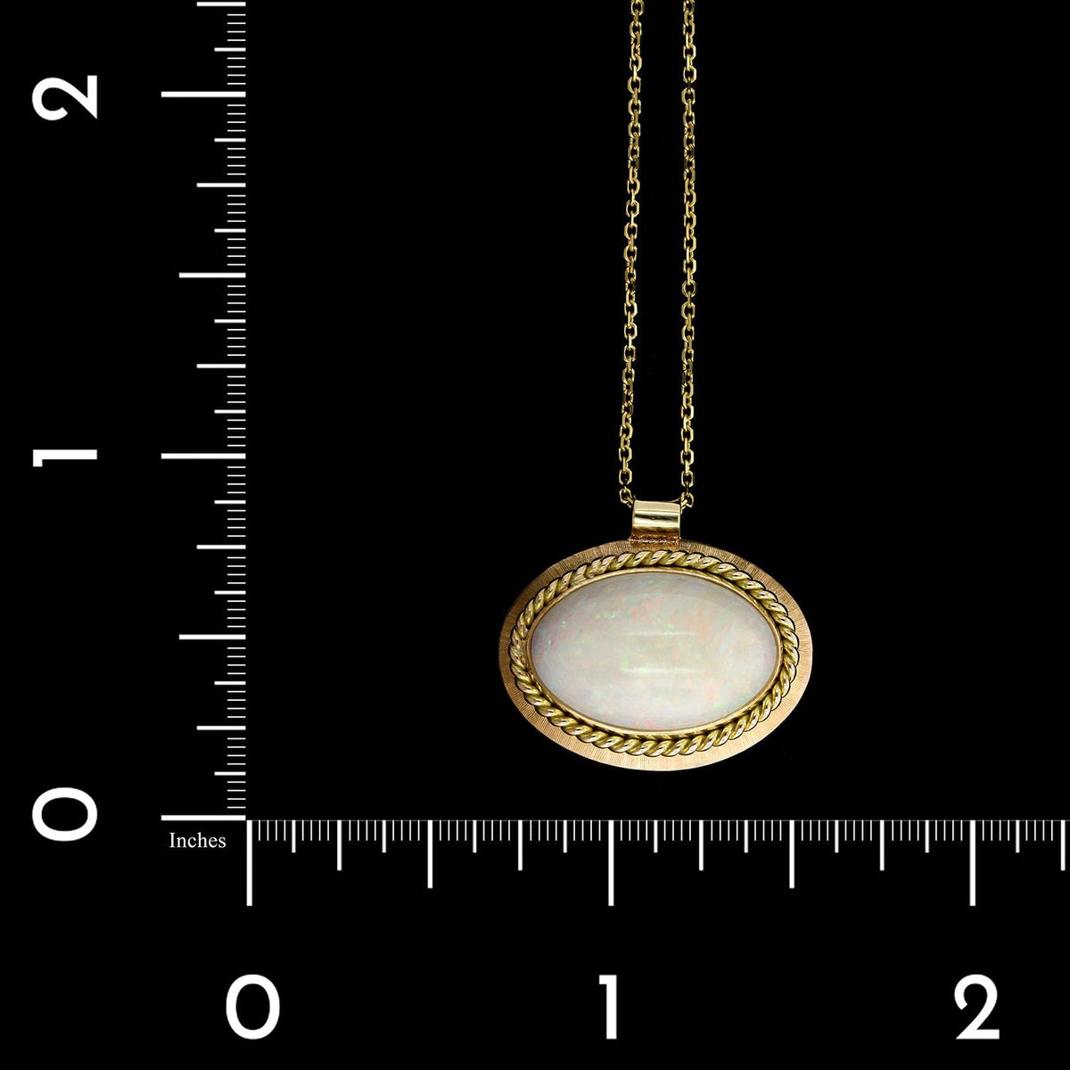 14K Yellow Gold Estate Opal Pendant