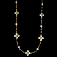 Paul Morelli 18K Yellow Gold Estate Cultured Akoya Pearl Sequence Necklace