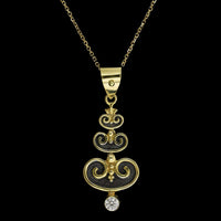 18K Two-tone Gold Estate Diamond Pendant