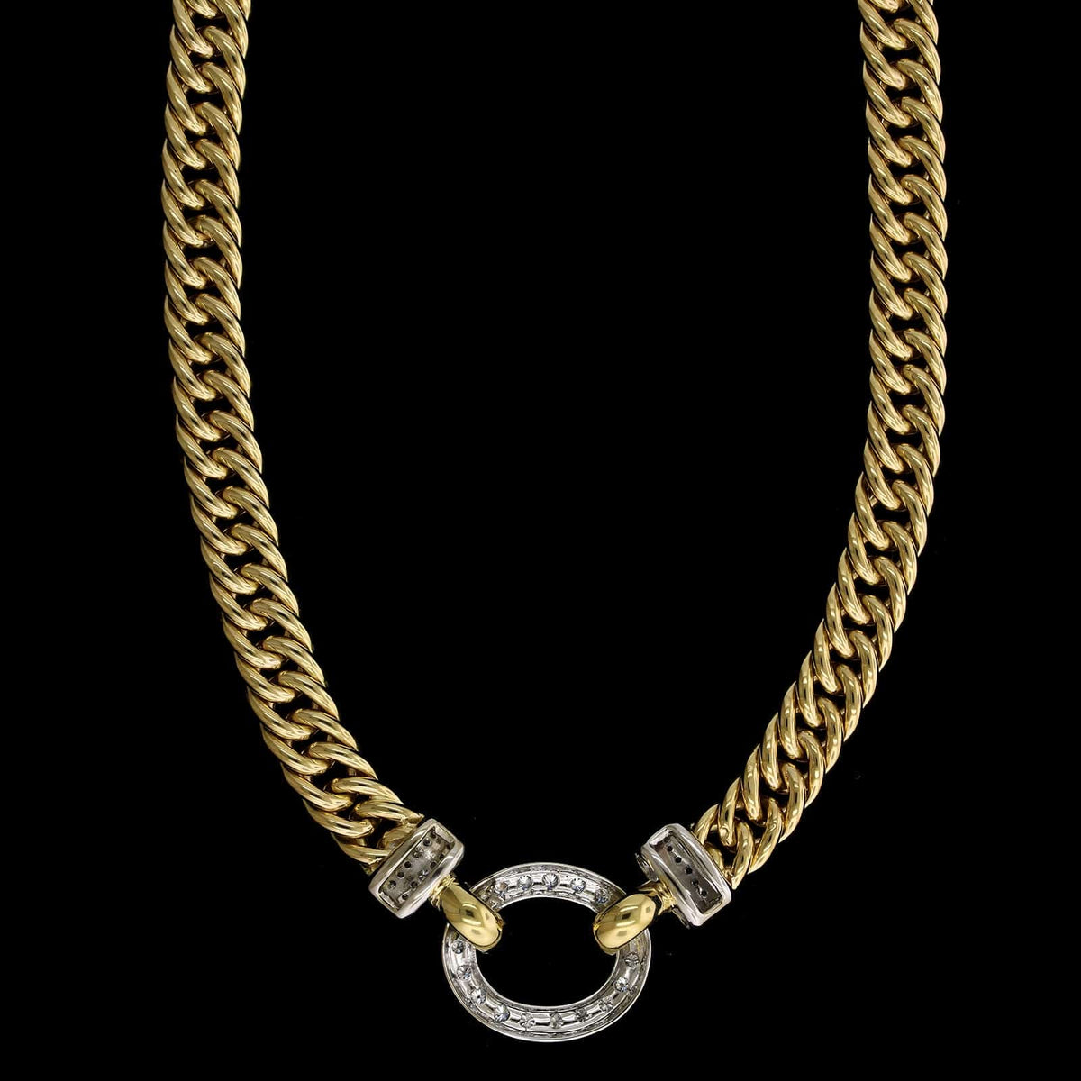 18K Two-tone Gold Estate Diamond Necklace