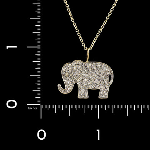 Sydney Evan | Shop Sydney Evan 14K Gold & Diamond Small Elephant on Matte Black Onyx