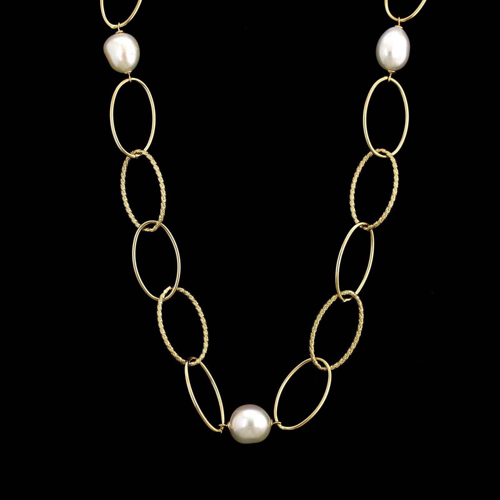 14K Yellow Gold Estate Cultured Freshwater Pearl Necklace