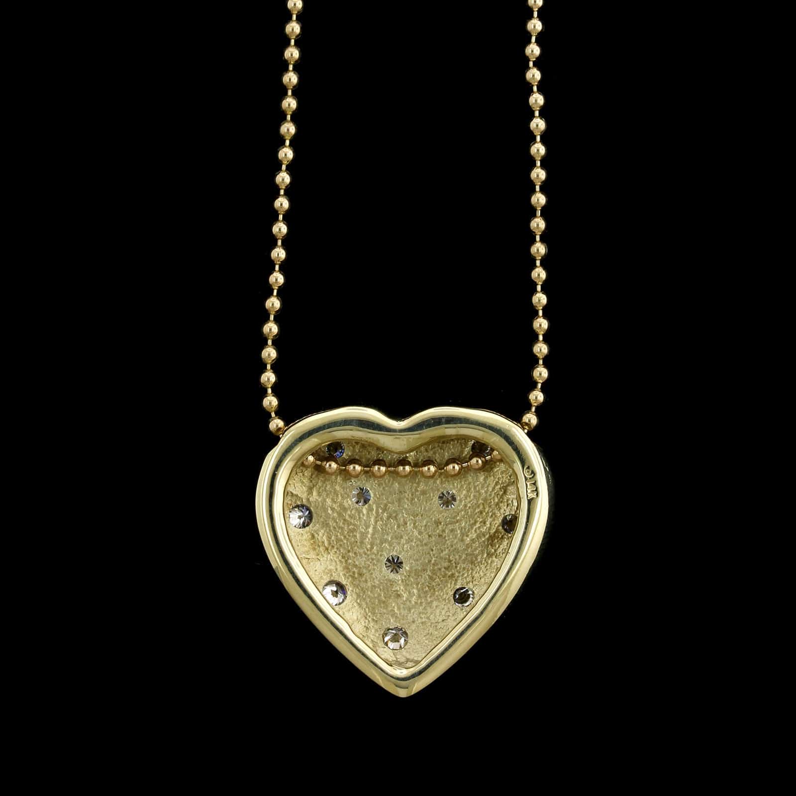 14K Yellow Gold Estate Diamond Heart Pendant