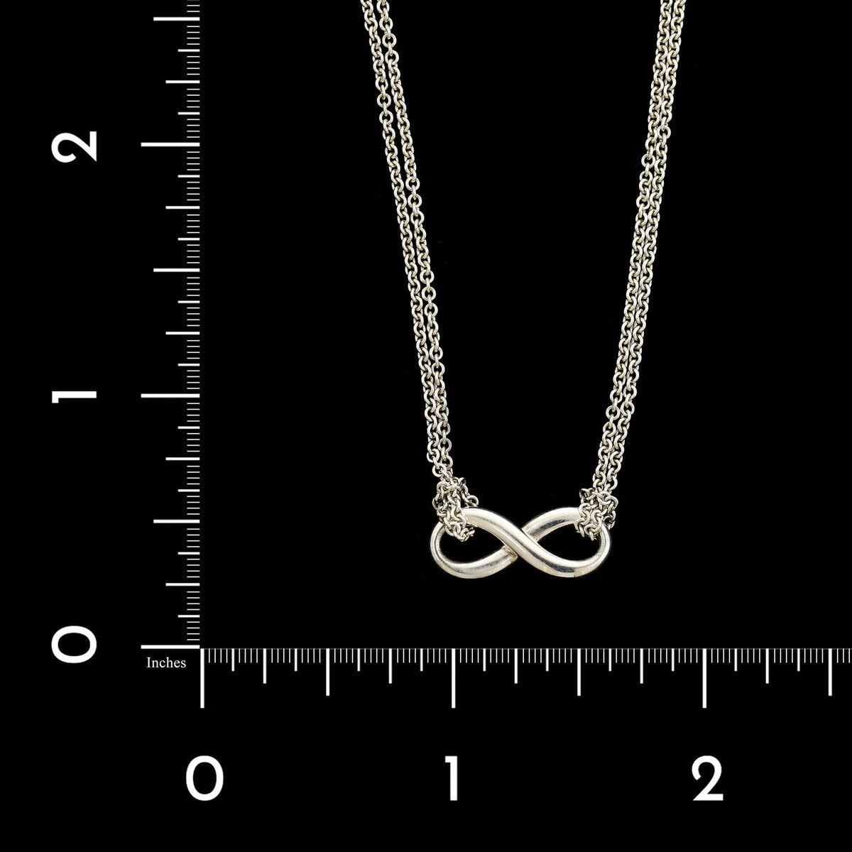 Tiffany & Co Sterling Silver Double Chain Infinity Pendant Necklace 16  6.2grams - Etsy