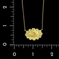 Sophie Theakston 18K Yellow Gold Estate and Diamond Divine Eye Pendant