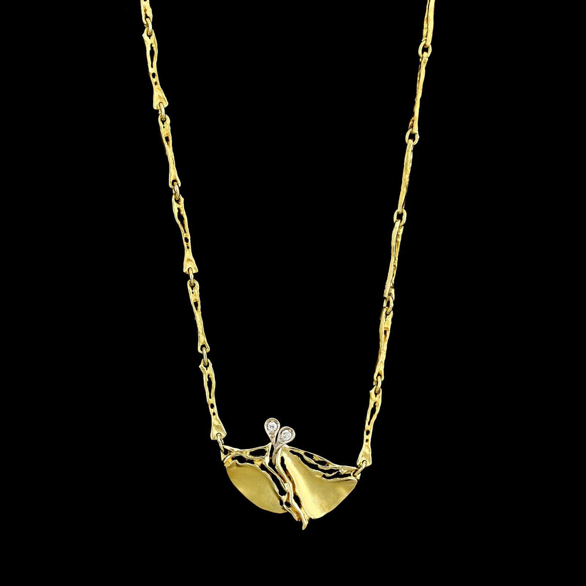 14K Yellow Gold Estate Diamond Necklace