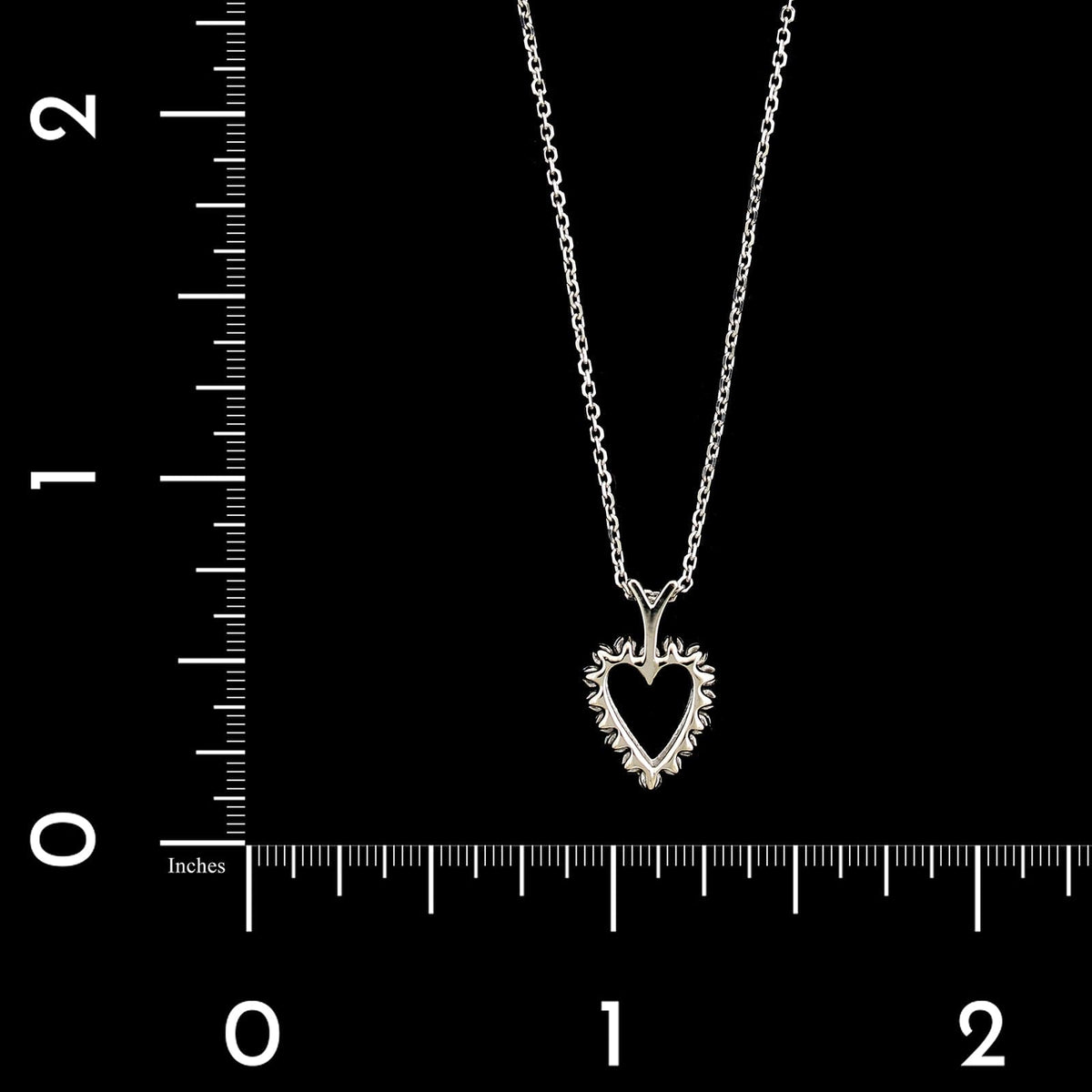 14K White Gold Estate Diamond Heart Pendant Necklace