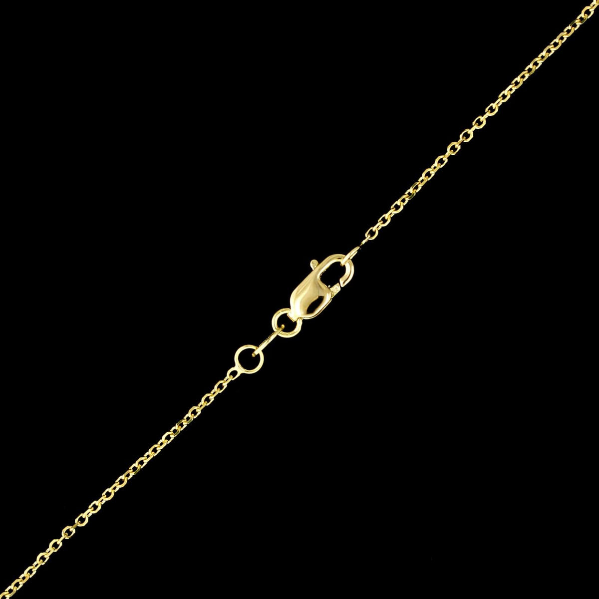 14K Yellow Gold Estate Diamond Oval Bezel Pendant Necklace