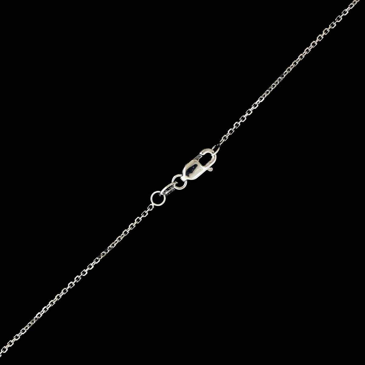 18K White Gold Estate Diamond Pendant Necklace Necklace