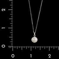 14K White Gold Estate Diamond Pendant Necklace