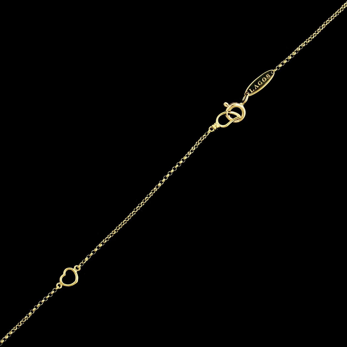 Lagos 18K Yellow Gold Estate Circle Bead Drop Necklace