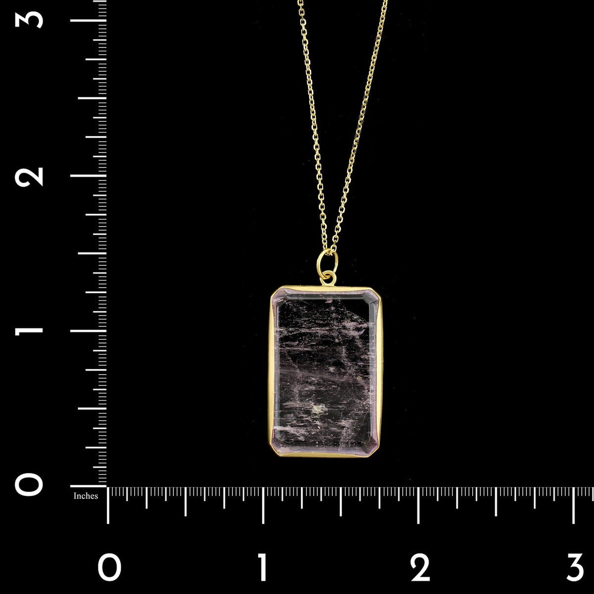 14K Yellow Gold Estate Kunzite Pendant Necklace