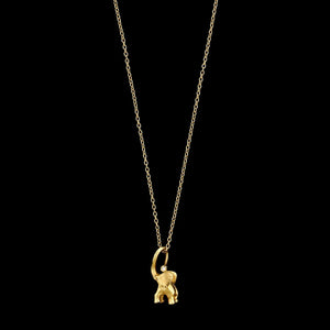 Ole Lynggaard 18K Yellow Gold Estate Diamond Elephant Pendant Necklace