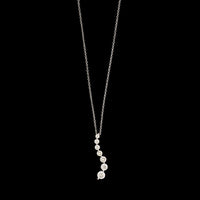 14K White Gold Estate Diamond Journey Pendant Necklace