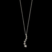 14K White Gold Estate Diamond Journey Pendant Necklace