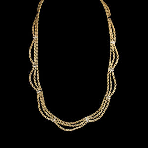 18K Yellow and White Gold Estate Festoon Necklace