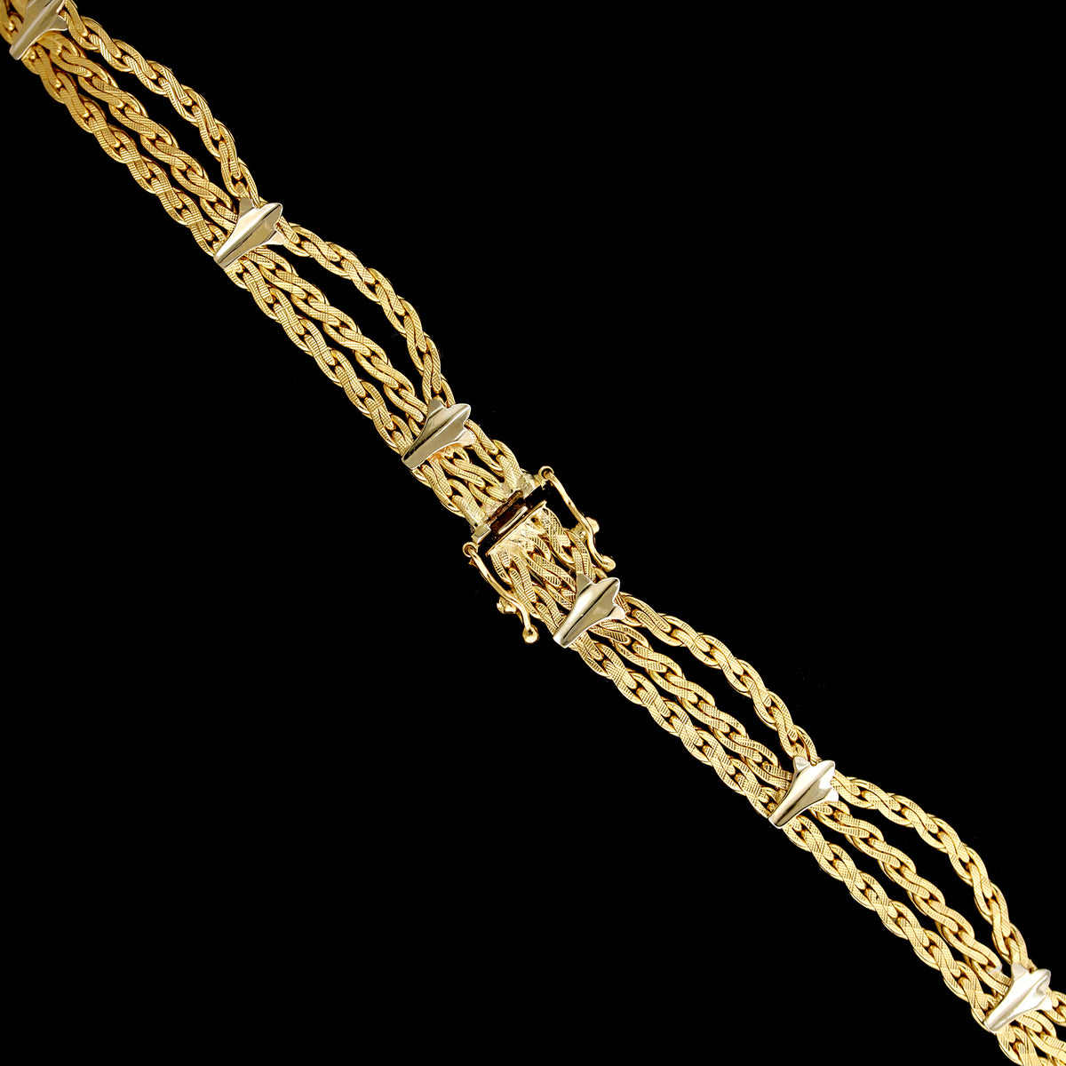 18K Yellow and White Gold Estate Festoon Necklace