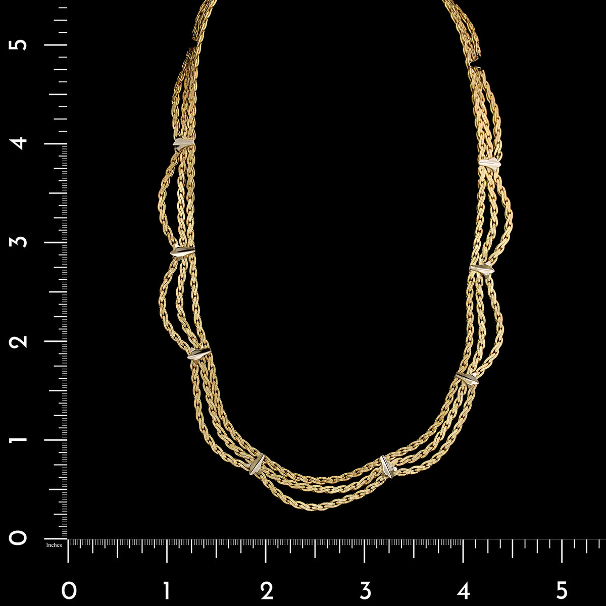 18K Yellow and White Gold Estate Festoon Necklace