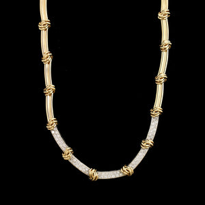 14K Two-tone Gold Estate Diamond Necklace