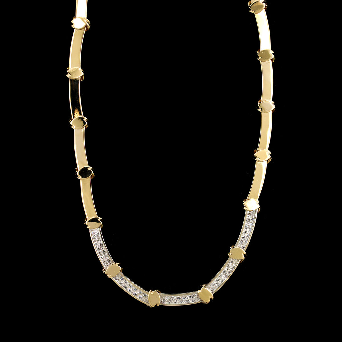 14K Two-tone Gold Estate Diamond Necklace