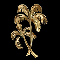 Trabert & Hoeffer Mauboussin 14K Yellow Gold Estate Emerald Palm Tree Pin