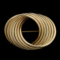 14K Yellow Gold Estate Circle Knot Pin