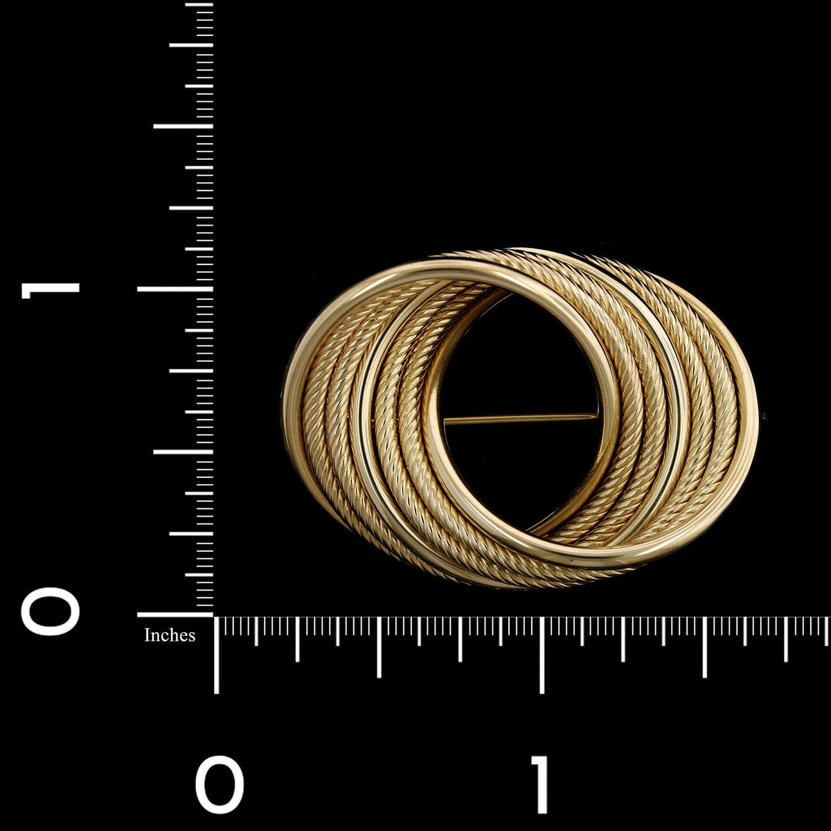 14K Yellow Gold Estate Circle Knot Pin